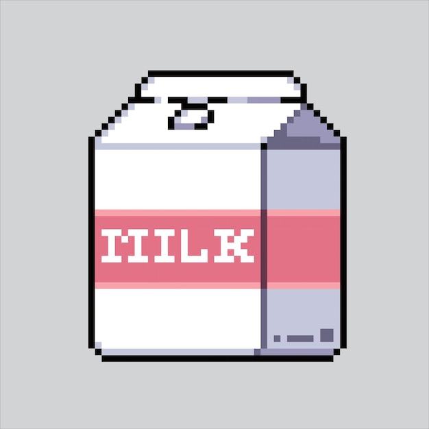 Premium Vector | Pixel art illustration Milk Pixelated Delicious milk ...