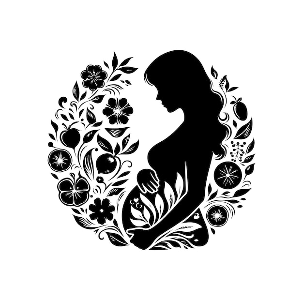 Premium Vector | Pregnant woman vector silhouette vector illustration ...