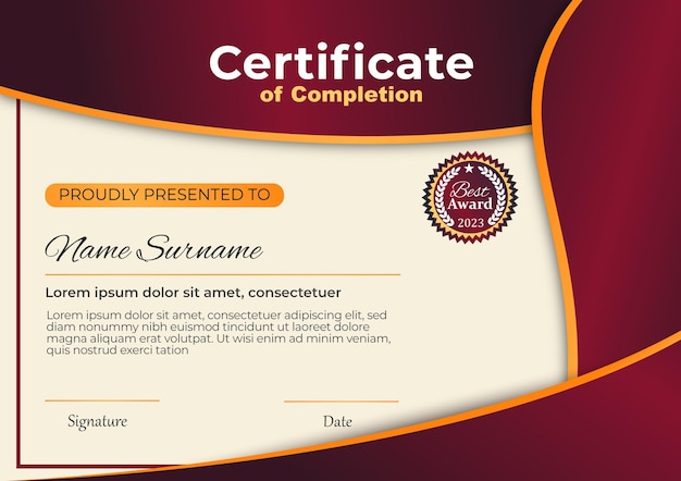 Premium Vector | Professional certificate design template