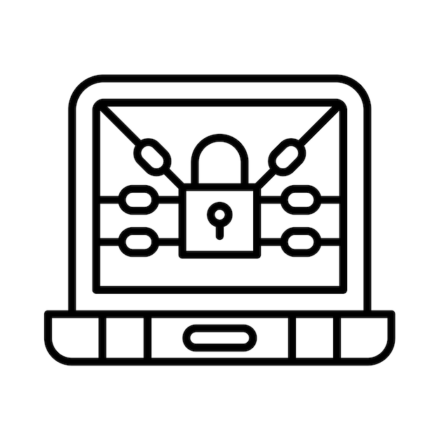 Premium Vector | Ransomware line illustration