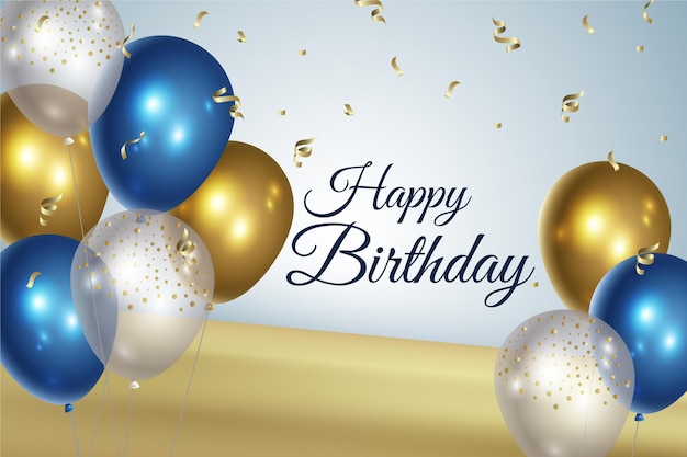 Premium Vector | Realistic birthday background