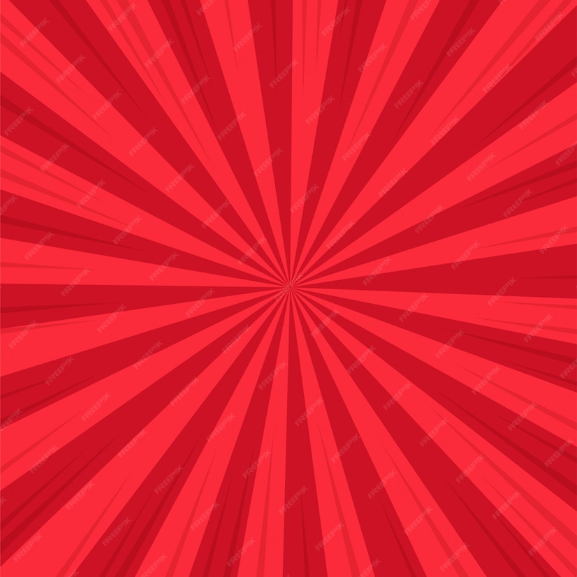 Premium Vector | Red abstract comic cartoon sunlight background.