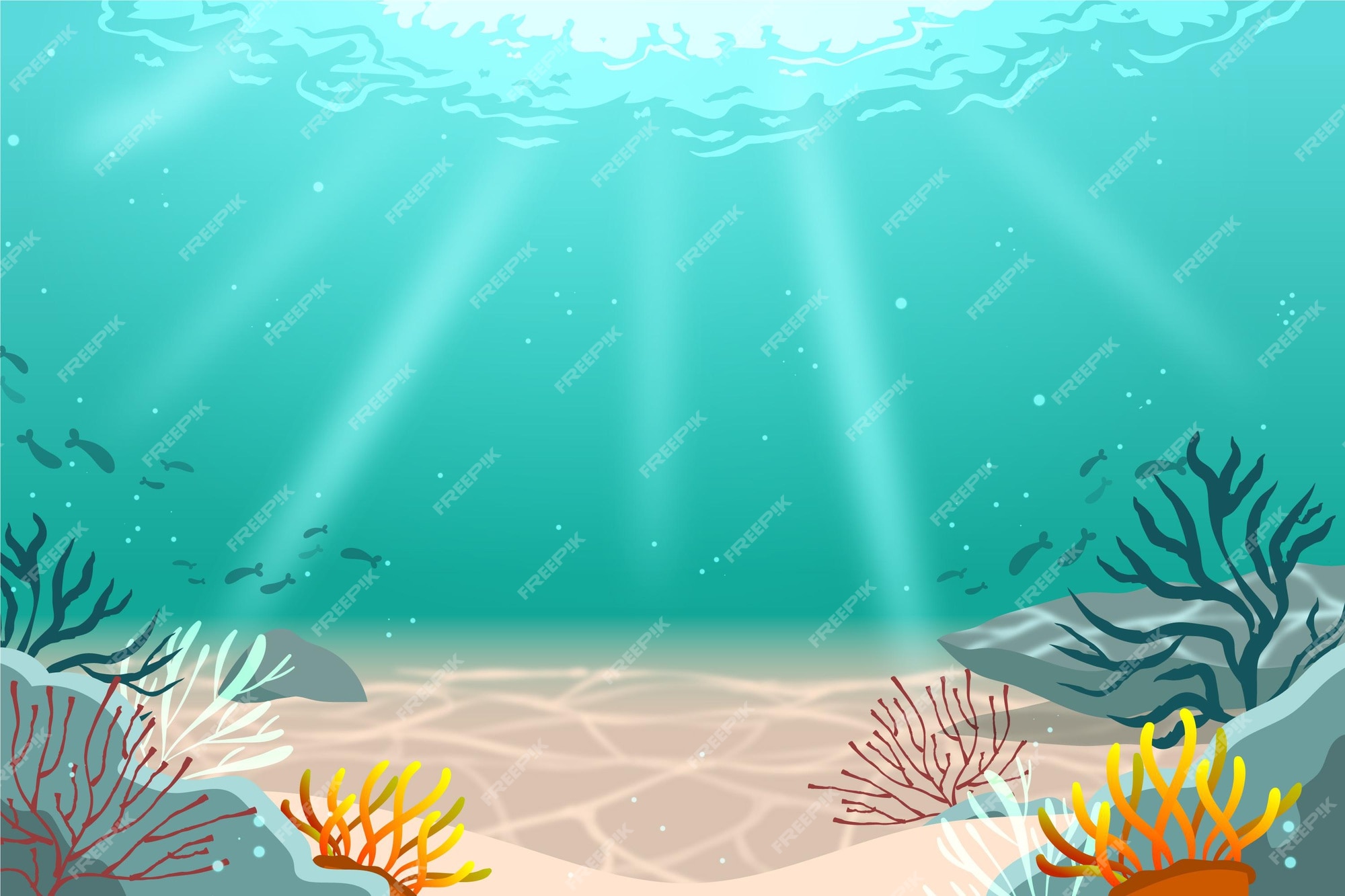 Premium Vector | Under the sea background for video conferencing