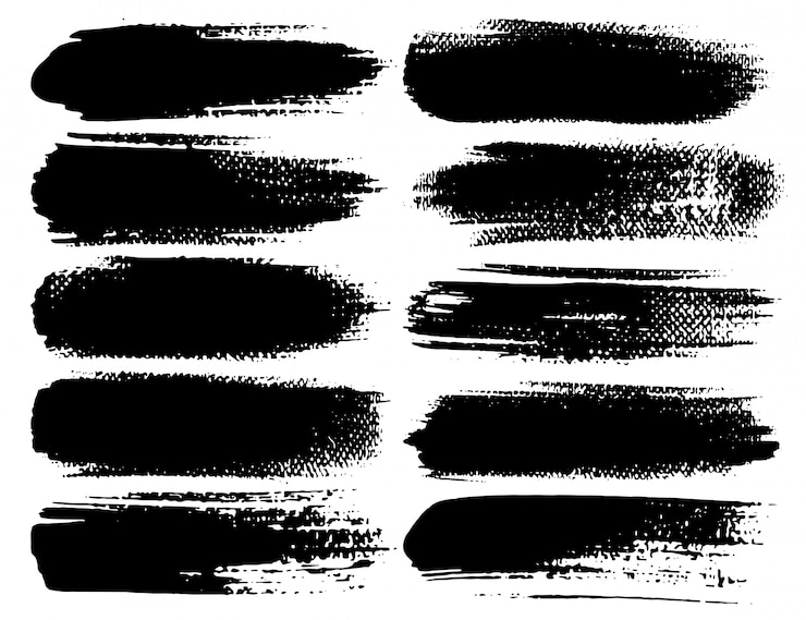 Premium Vector | Set of brush strokes