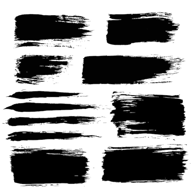 Premium Vector | Set of grunge brush strokes paintbrush backgrounds set ...