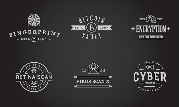 Premium Vector | Set of vector cyber security identity badges and signs ...