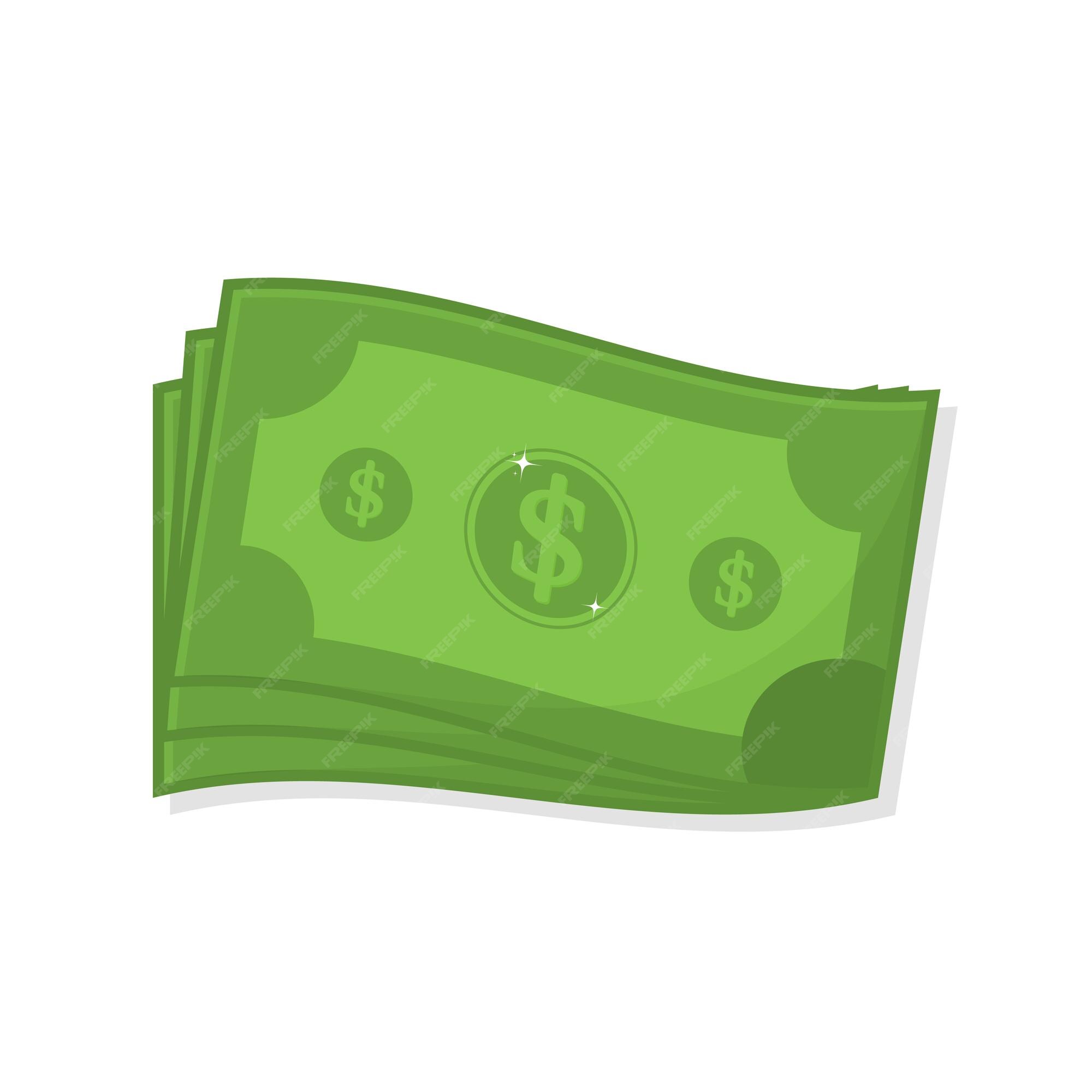 Premium Vector | Set of wavy dollar bank note currency icon vector ...