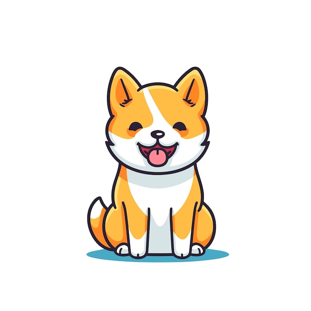 Premium Vector Shiba Inu Dog Sitting Cartoon Vector For Tshirt Design