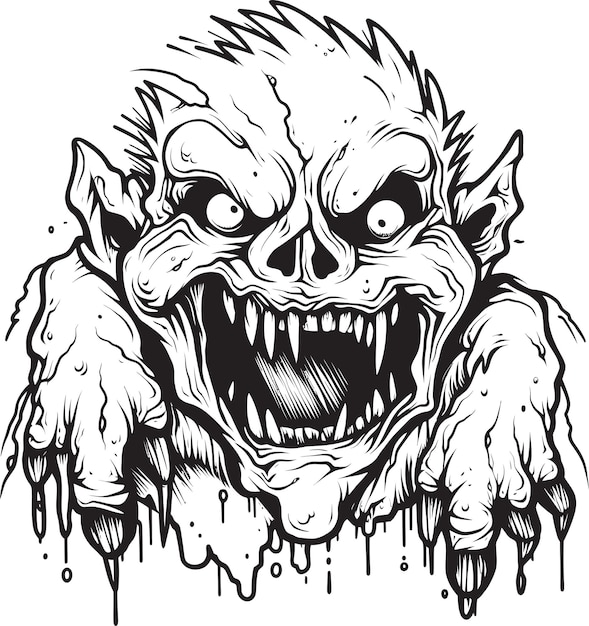 Premium Vector | Sinister specter dark lineart monster image phantom ...