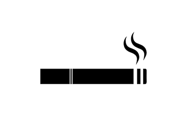 Premium Vector | Smoking sign with cigarette silhouette vector