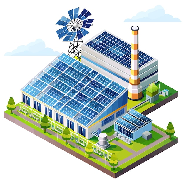 Premium Vector | Solar_power_plantConversion_of_concentrated