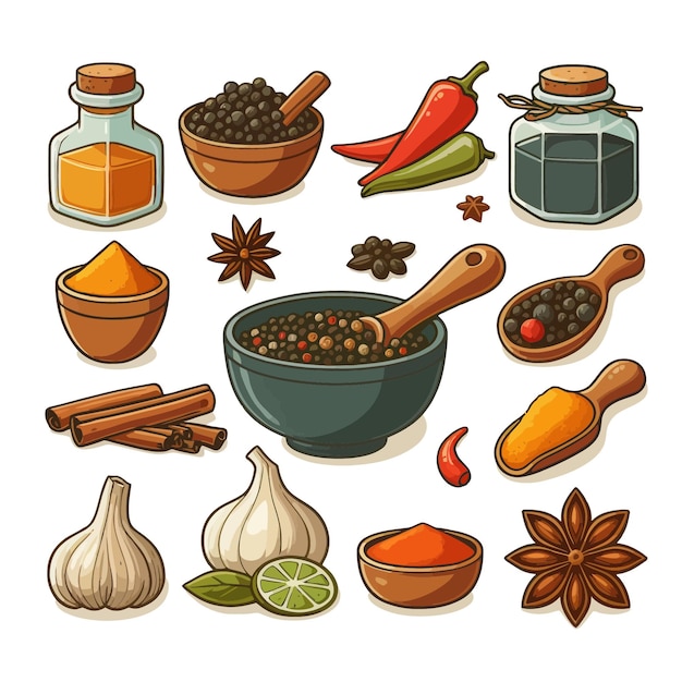 Premium Vector | Spices Cooking Ingredients Clip Art