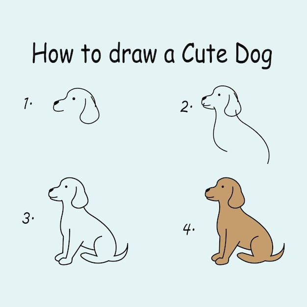 Dog Drawing Step By Step