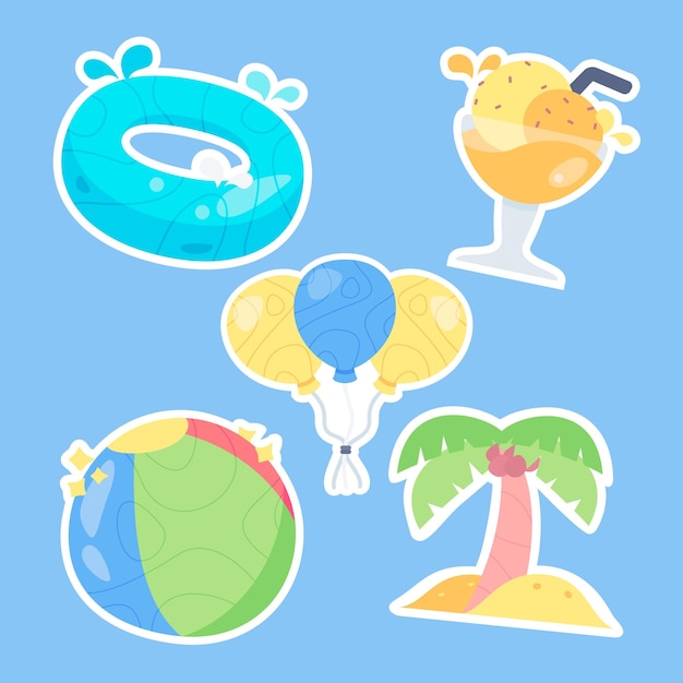 Premium Vector | Summer stickers set