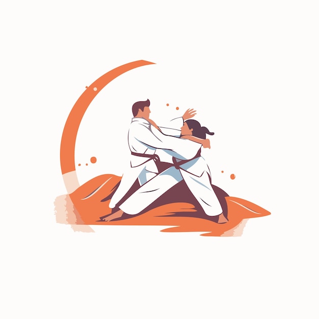 Premium Vector | Tae kwon do korean martial art vector illustration