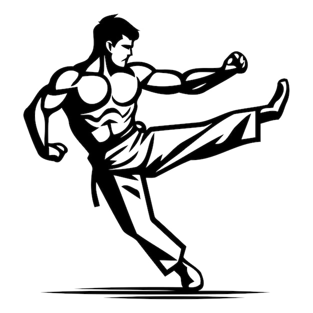 Premium Vector | Taekwondo fighter Martial arts Vector Illustration