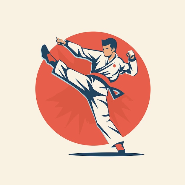 Premium Vector | Taekwondo man martial arts vector illustration in ...