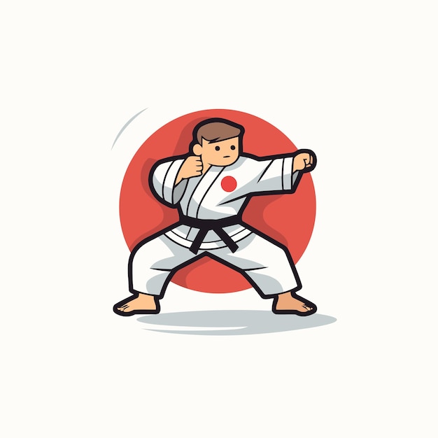 Premium Vector | Taekwondo martial arts vector illustration in cartoon ...