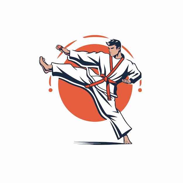 Premium Vector | Taekwondo martial arts vector illustration on white ...