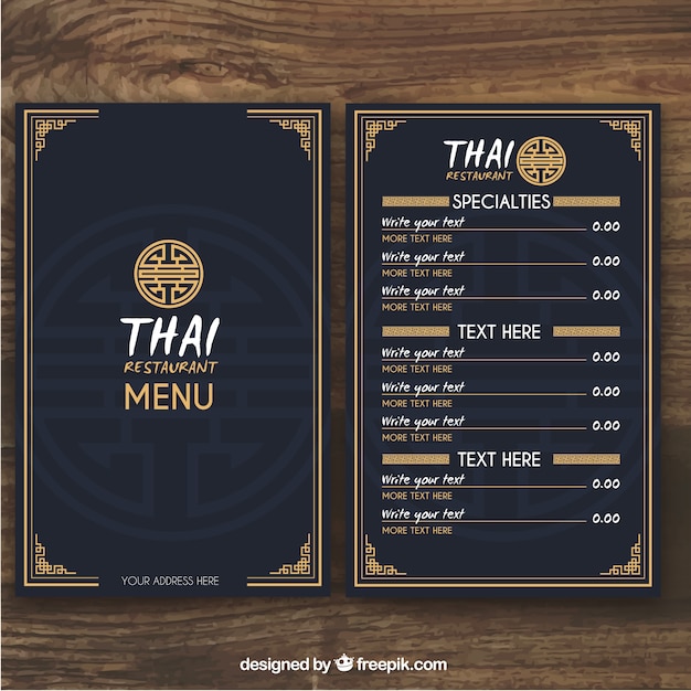 Thai Food Menu Design