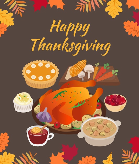 Premium Vector | Thanksgiving food hand drawn illustration