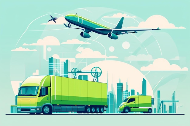 Premium Vector | Transportation Logistics Illustration