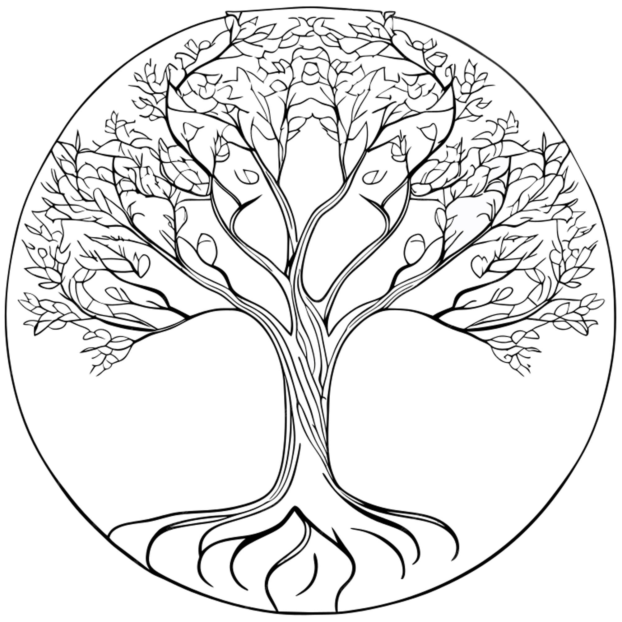 Premium Vector | Tree vector illustration line art