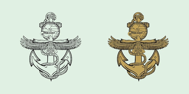 Premium Vector  United state marine corps eagle globe and anchor ega  design illustration