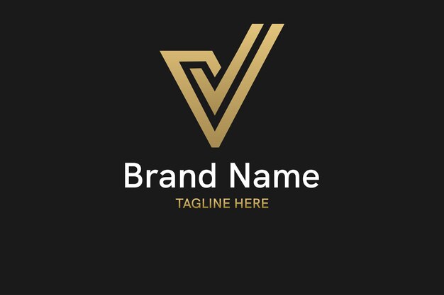 Premium Vector | V initial letter with gradient