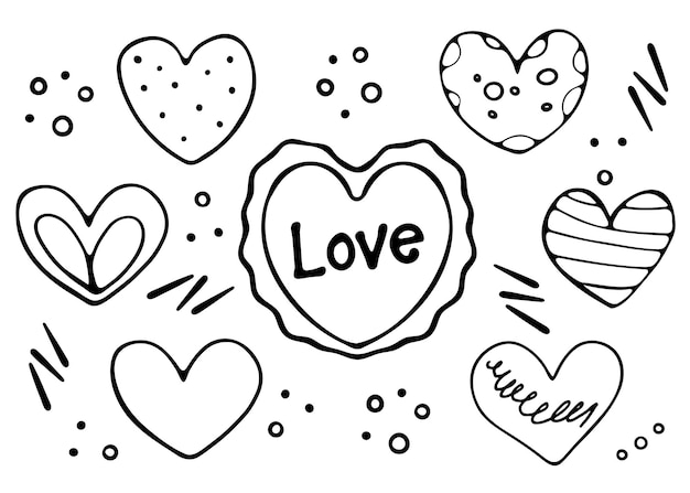 Premium Vector | Valentine hearts coloring pages for kids