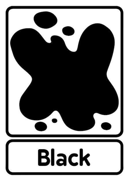 Premium Vector | Vector black color flashcard in english