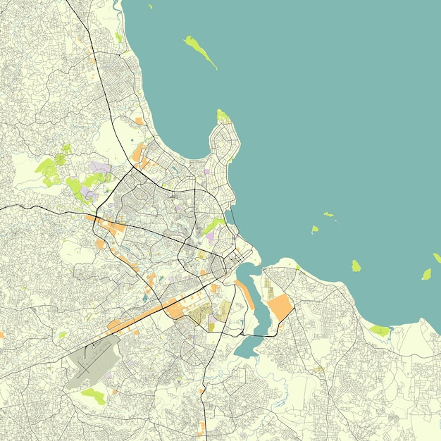 Premium Vector | Vector city map of Dar es Salaam Tanzania