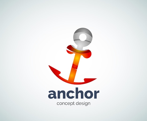 Premium Vector | Vector ship anchor logo template