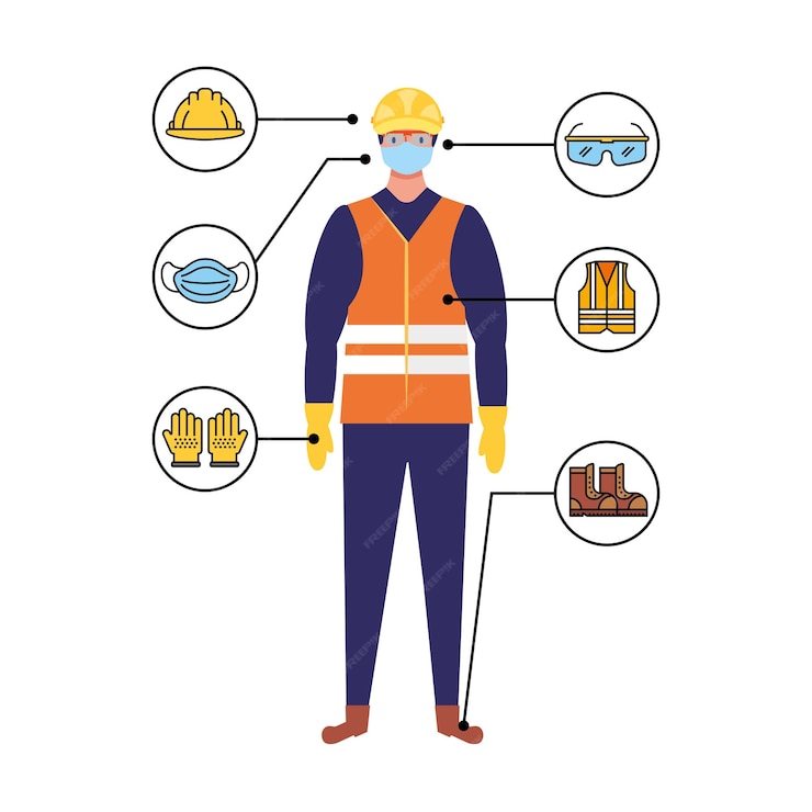 Premium Vector | Worker with personal protective equipment