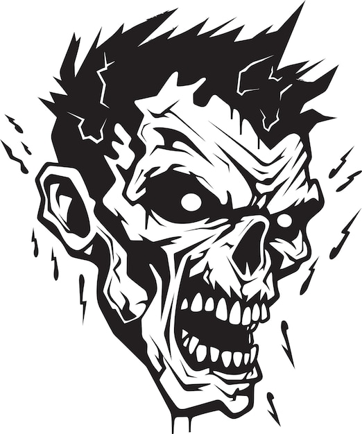 Premium Vector | Zombies frantic image crazy skull zombies chaos crazy ...