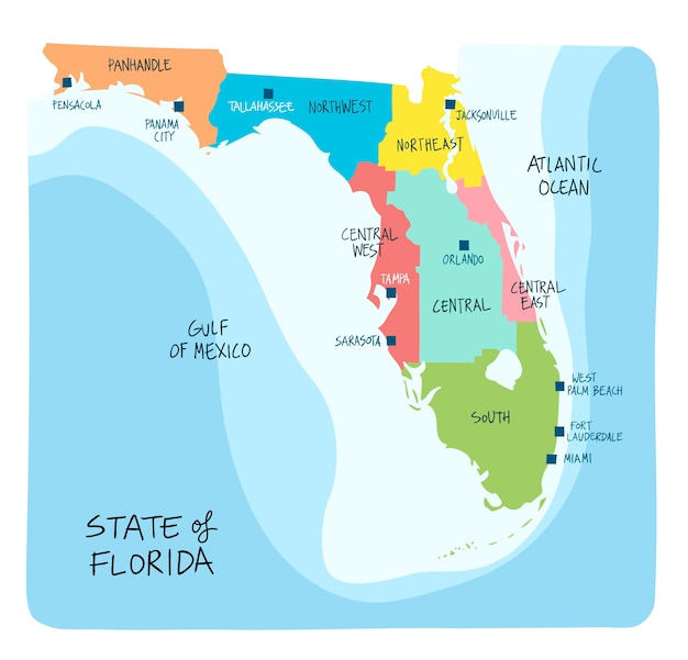 Lista 99+ Foto Mapa De La Florida Y Sus Ciudades Alta Definición ...