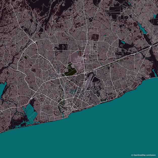 Mapa vectorial de la ciudad de accra, ghana | Vector Premium