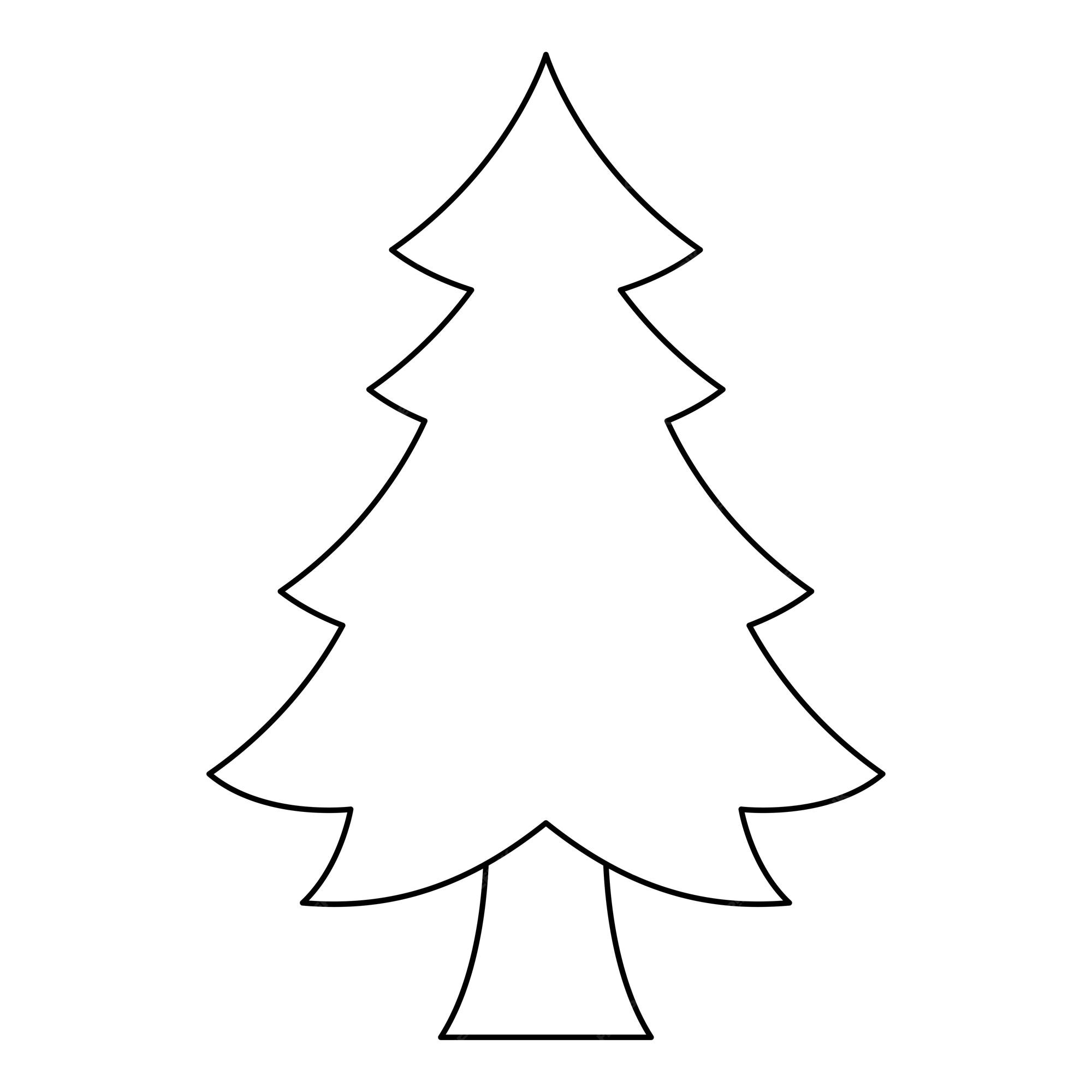 Página para colorear con árbol de navidad para niños | Vector Premium