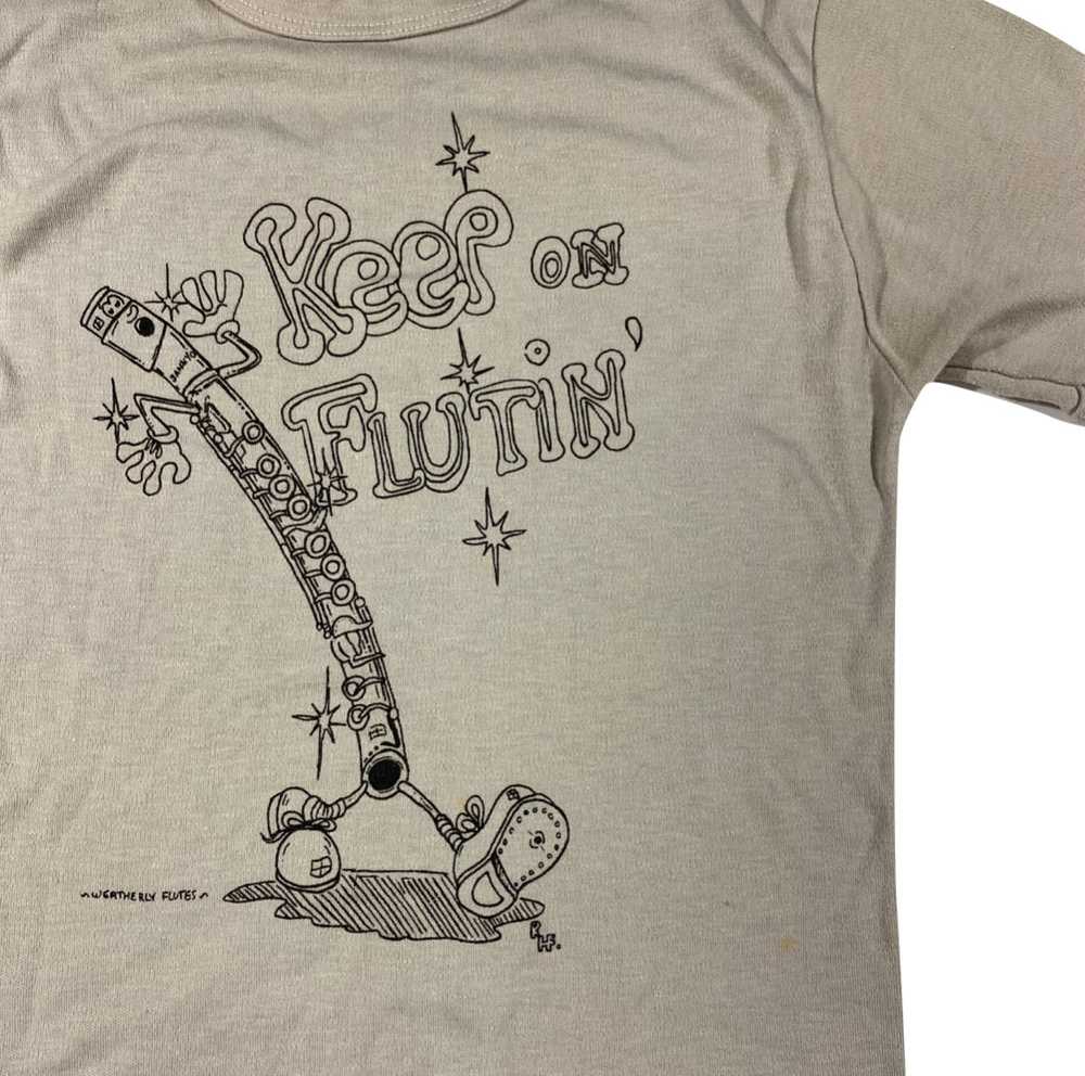 70s Keep on flutin tee. Small fit - image 2