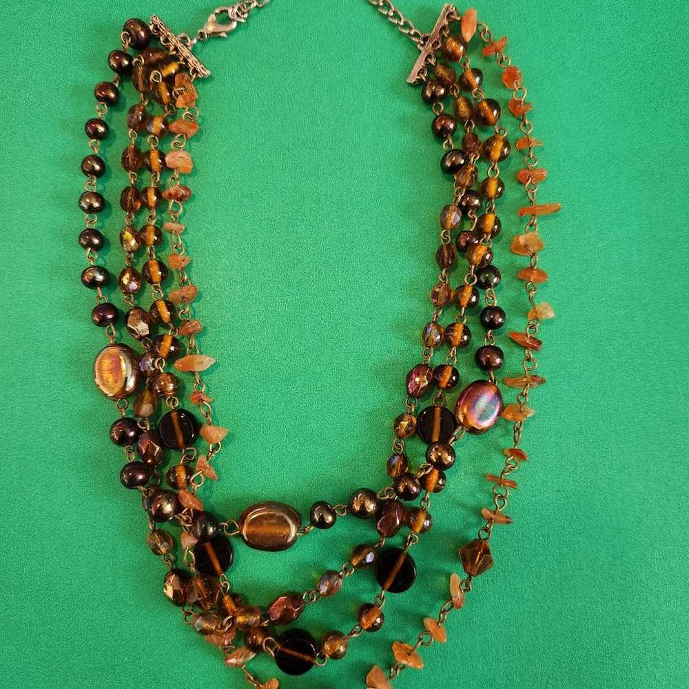 Vintage Womens Murano Glass Bead Necklace - image 1