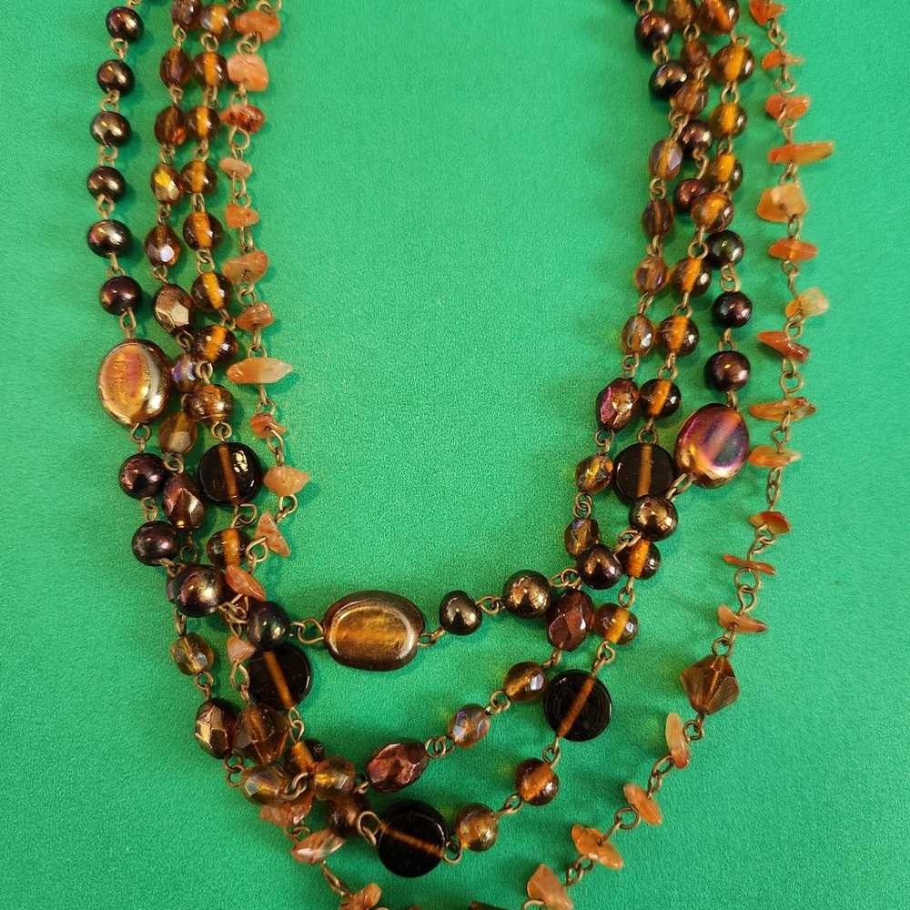 Vintage Womens Murano Glass Bead Necklace - image 3