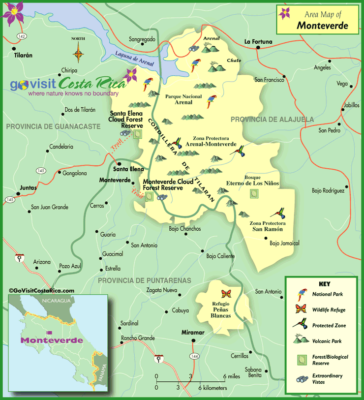 Monteverde Area Map