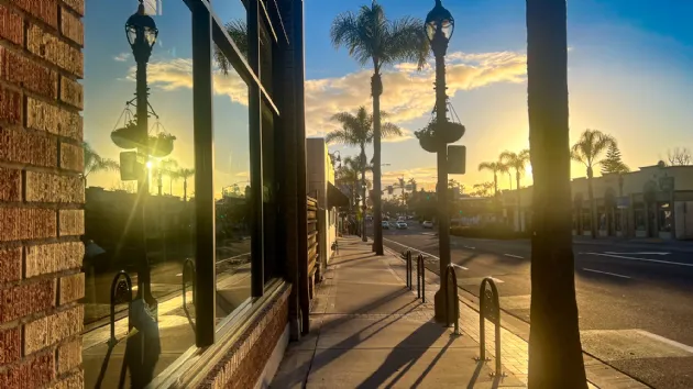 The Sun Setting in the Carlsbad Village