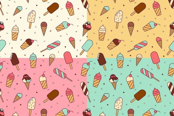 Ice Cream Vector Free Seamless Pattern