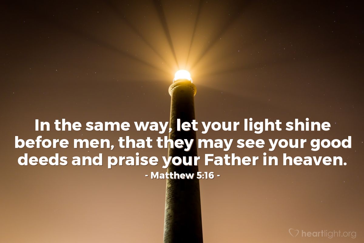 Illustration of Matthew 5:16 on Light