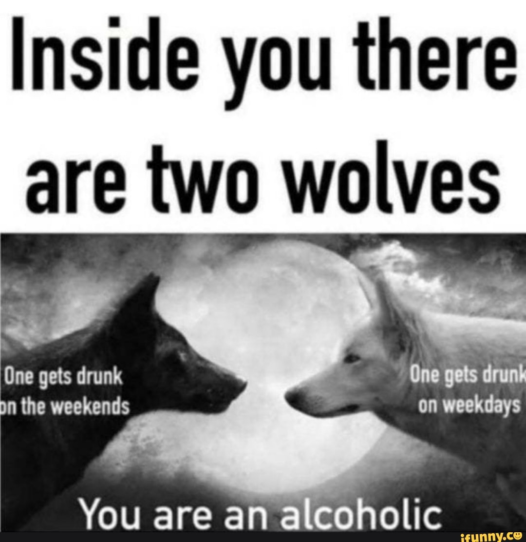 Two Wolves Meme Template