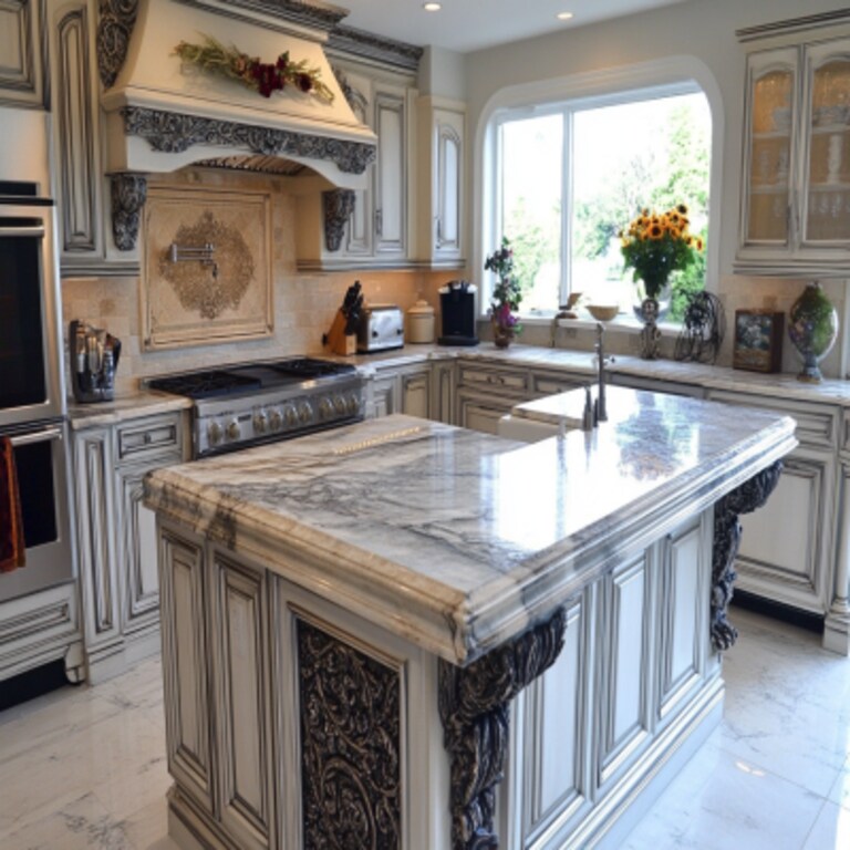 Contemporary L-Shaped Kitchen Design with Quartz Countertop