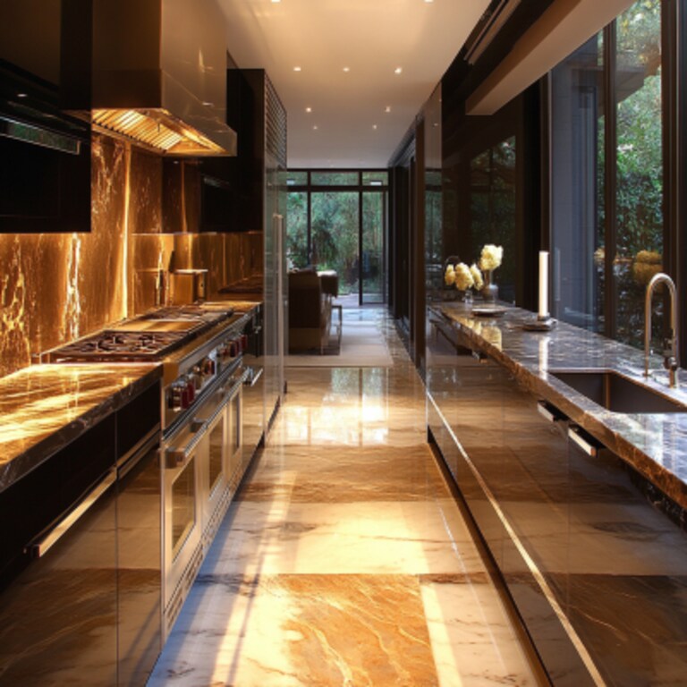 Efficient and Modern Blackcurrent Parallel Kitchen Design