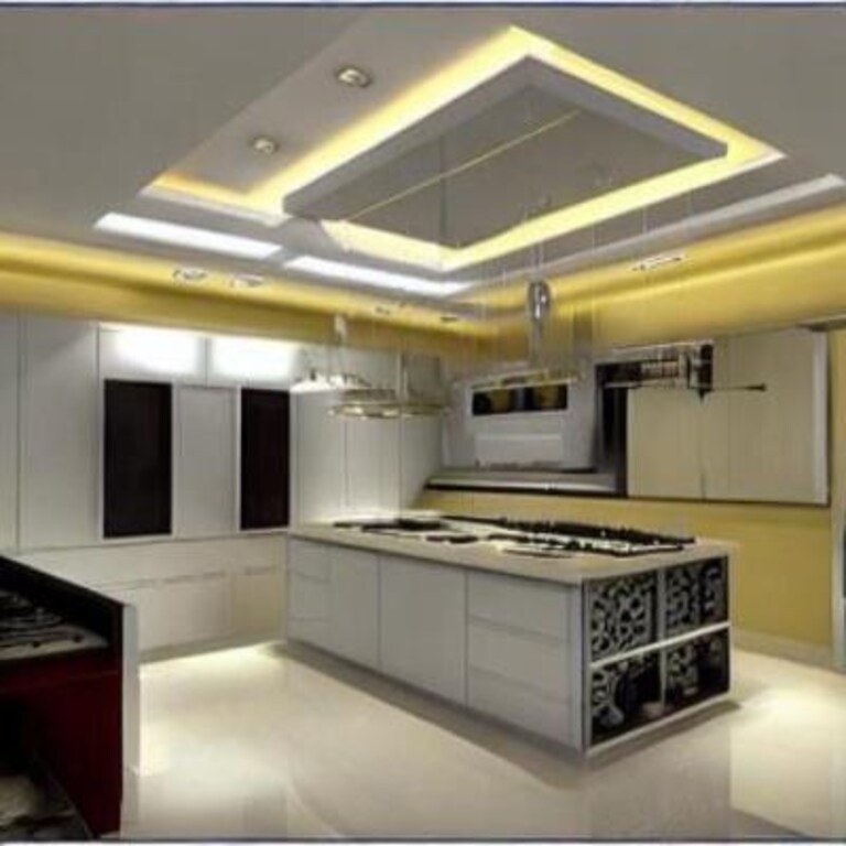 Straight Small Kitchen False Ceiling Design