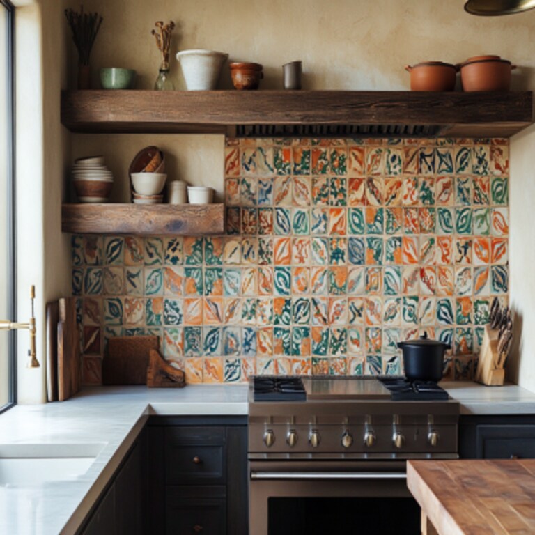 Bohemian Ceramic Moroccan Kitchen Tile Design